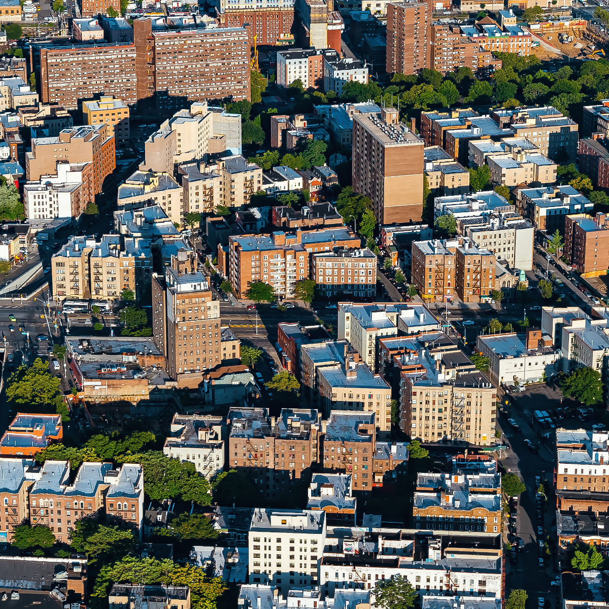 Stock image of the Bronx in New York City showing multifamily and apartment housing